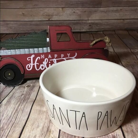 Rae Dunn Other - Rae Dunn by MAGENTA Christmas "SANTA PAWS Dog Bowl